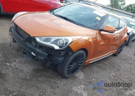 2015 Hyundai Veloster Turbo z USA, uszkodzony, nr VIN KMHTC6AE2FU244523